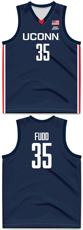 Women's Navy UConn Huskies #35 Azzi Fudd Stitched Basketball Jersey(Run Small)